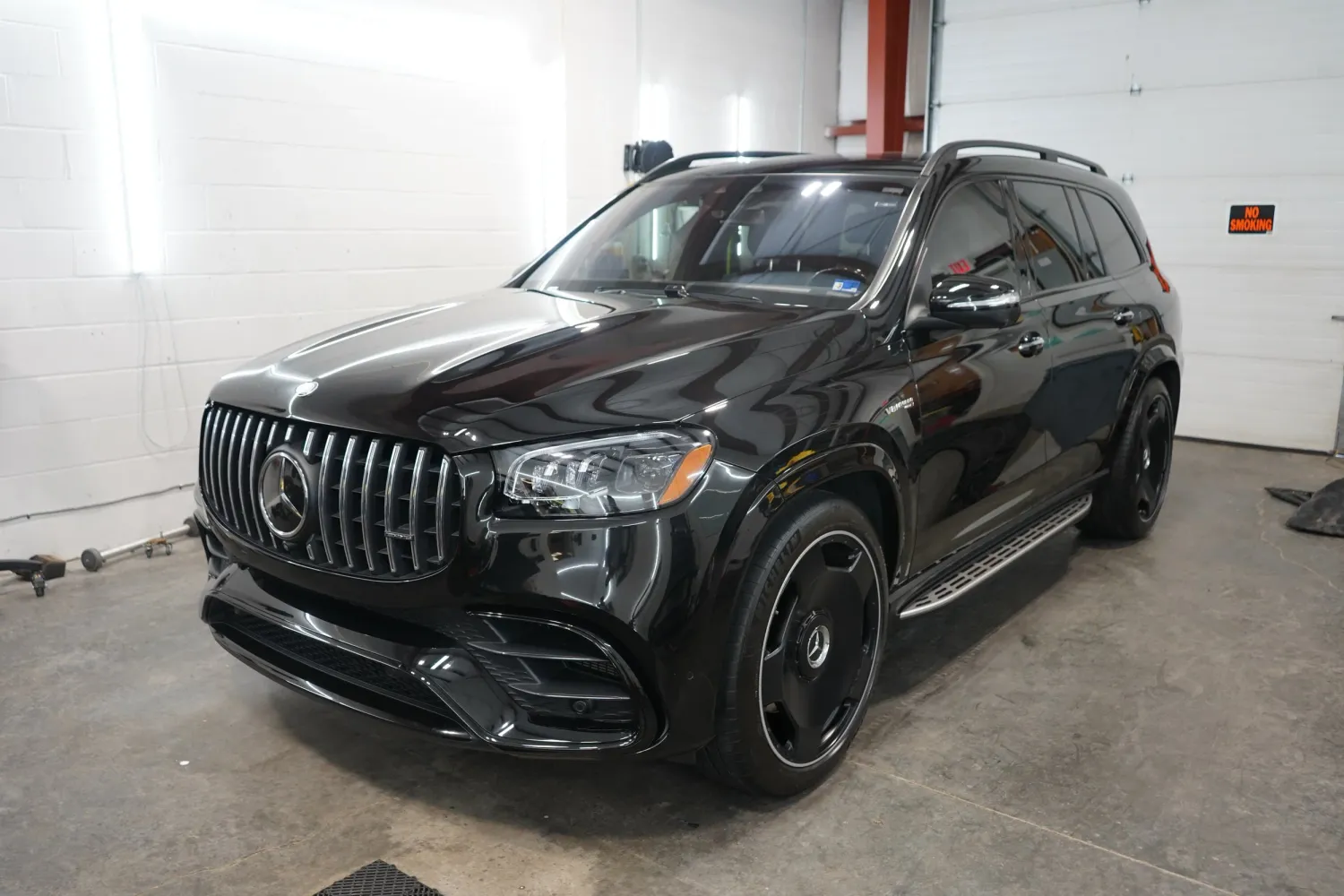 Black Mercedes-AMG GLS in the C4 bay