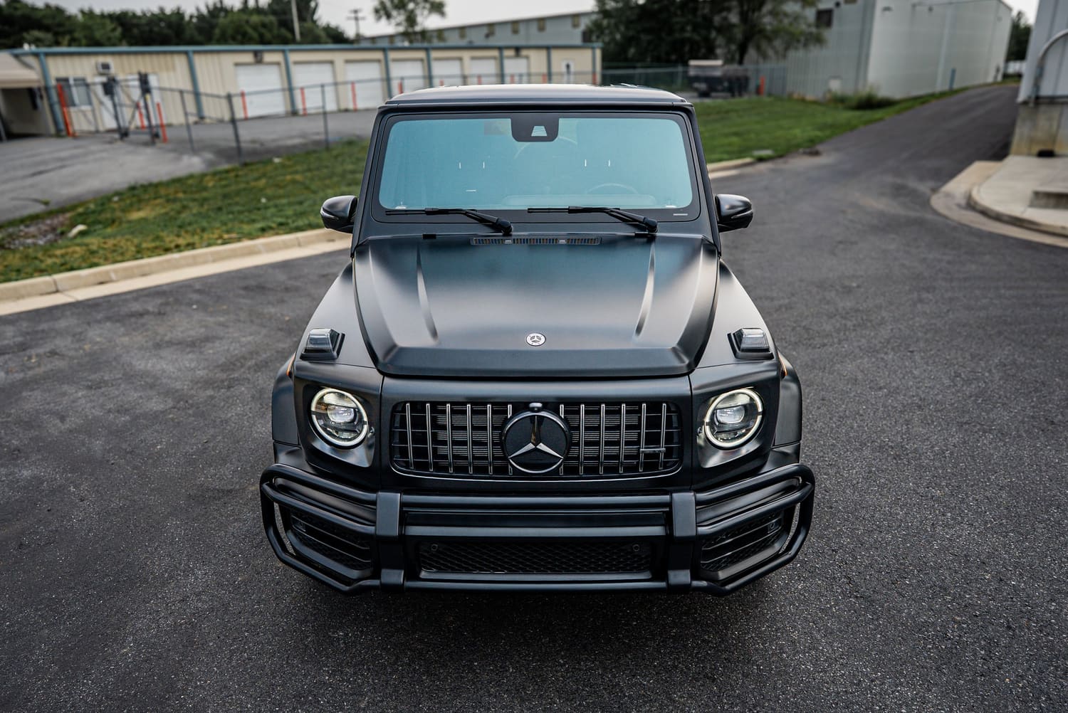 Front view of a black Mercedes-AMG G-Class